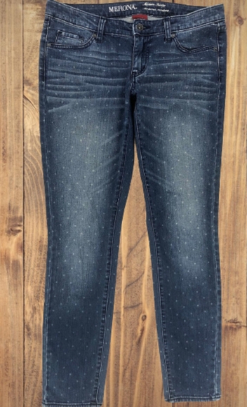 NWT! Plus Size Merona Modern Fit Mid Rise Polka-Dot Skinny Jeans, Size: … - Picture 7 of 16